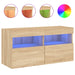Comodă TV de perete cu lumini LED, stejar sonoma, 80x30x40 cm - WALTI WALTI