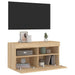 Comodă TV de perete cu lumini LED, stejar sonoma, 80x30x40 cm - WALTI WALTI