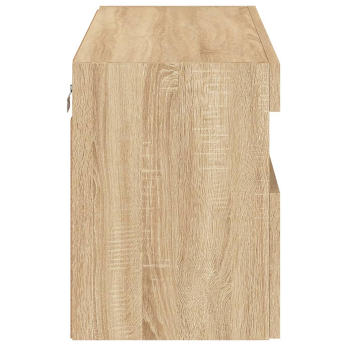 Comodă TV de perete cu lumini LED, stejar sonoma, 80x30x40 cm - WALTI WALTI