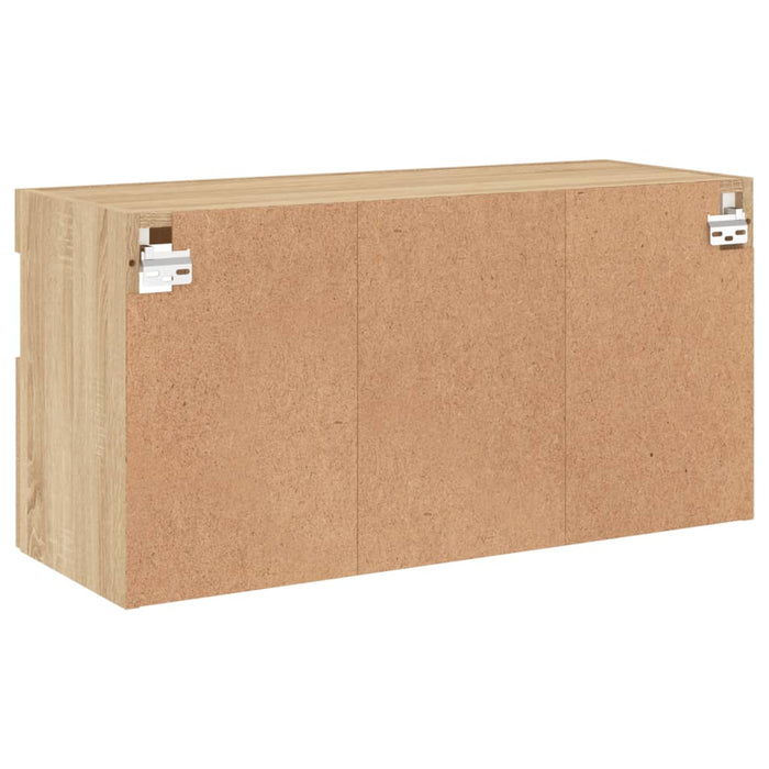 Comodă TV de perete cu lumini LED, stejar sonoma, 80x30x40 cm - WALTI WALTI