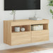 Comodă TV de perete cu lumini LED, stejar sonoma, 80x30x40 cm - WALTI WALTI