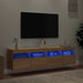 Comodă TV de perete cu LED, 2 buc. stejar sonoma, 80x30x40 cm - WALTI WALTI