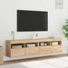 Comodă TV de perete cu LED, 2 buc. stejar sonoma, 80x30x40 cm - WALTI WALTI