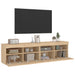 Comodă TV de perete cu LED, 2 buc. stejar sonoma, 80x30x40 cm - WALTI WALTI