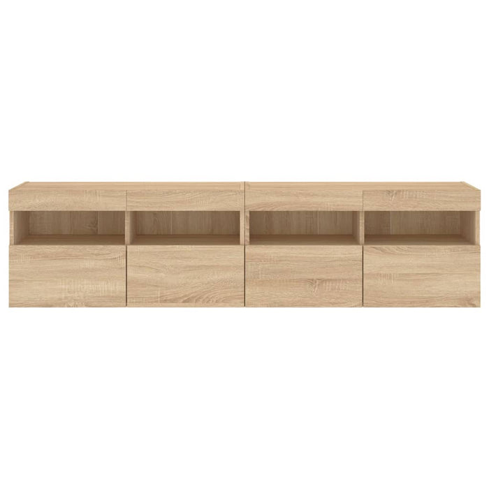 Comodă TV de perete cu LED, 2 buc. stejar sonoma, 80x30x40 cm - WALTI WALTI