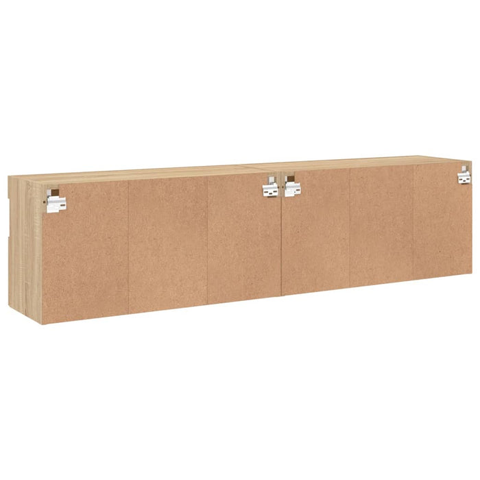 Comodă TV de perete cu LED, 2 buc. stejar sonoma, 80x30x40 cm - WALTI WALTI