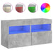 Comodă TV de perete cu lumini LED, gri beton, 80x30x40 cm - WALTI WALTI