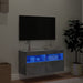 Comodă TV de perete cu lumini LED, gri beton, 80x30x40 cm - WALTI WALTI