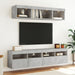 Comodă TV de perete cu lumini LED, gri beton, 80x30x40 cm - WALTI WALTI