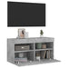 Comodă TV de perete cu lumini LED, gri beton, 80x30x40 cm - WALTI WALTI