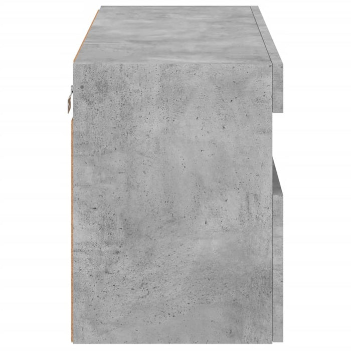 Comodă TV de perete cu lumini LED, gri beton, 80x30x40 cm - WALTI WALTI