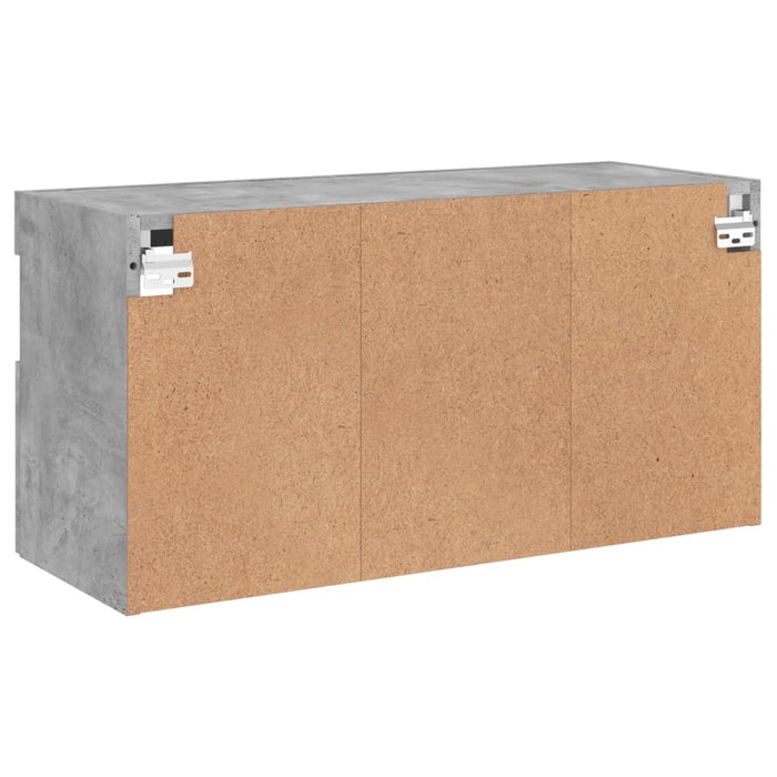 Comodă TV de perete cu lumini LED, gri beton, 80x30x40 cm - WALTI WALTI