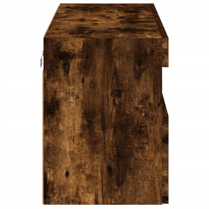 Comodă TV de perete cu lumini LED, stejar fumuriu, 80x30x40 cm - WALTI WALTI