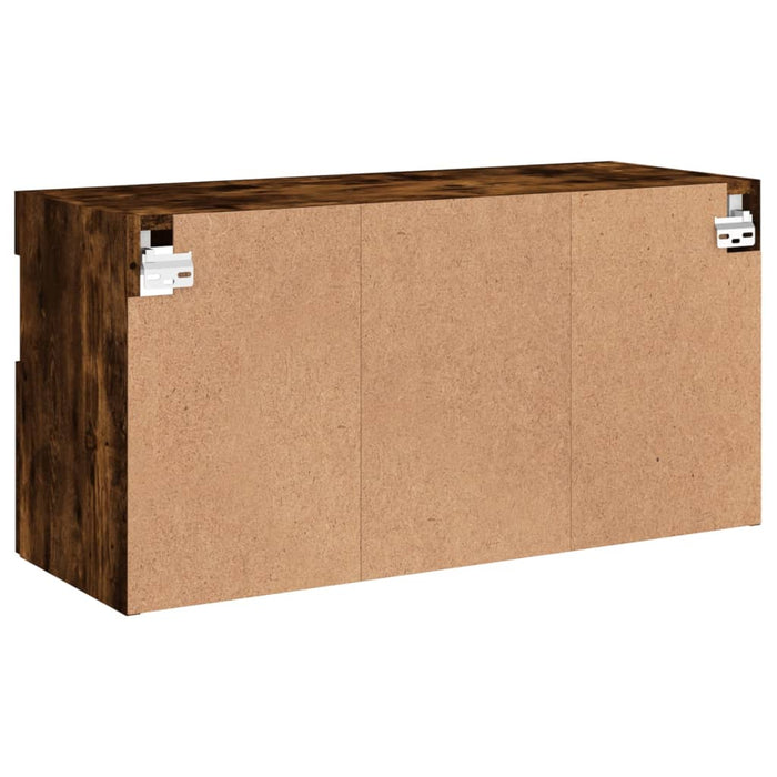 Comodă TV de perete cu lumini LED, stejar fumuriu, 80x30x40 cm - WALTI WALTI