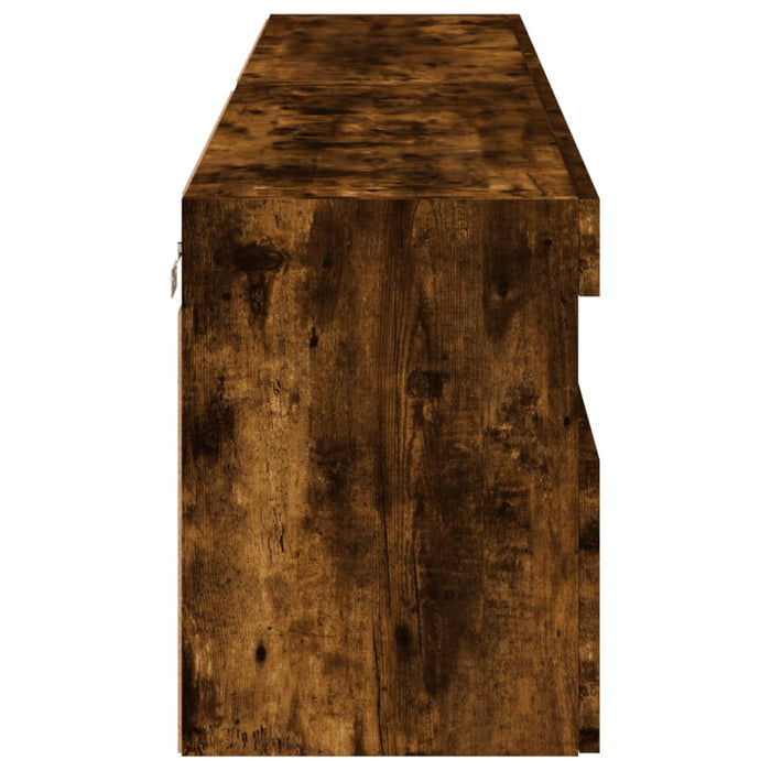 Comodă TV de perete cu LED, 2 buc. stejar fumuriu, 80x30x40 cm WALTI