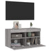 Comodă TV de perete cu lumini LED, gri sonoma, 80x30x40 cm - WALTI WALTI