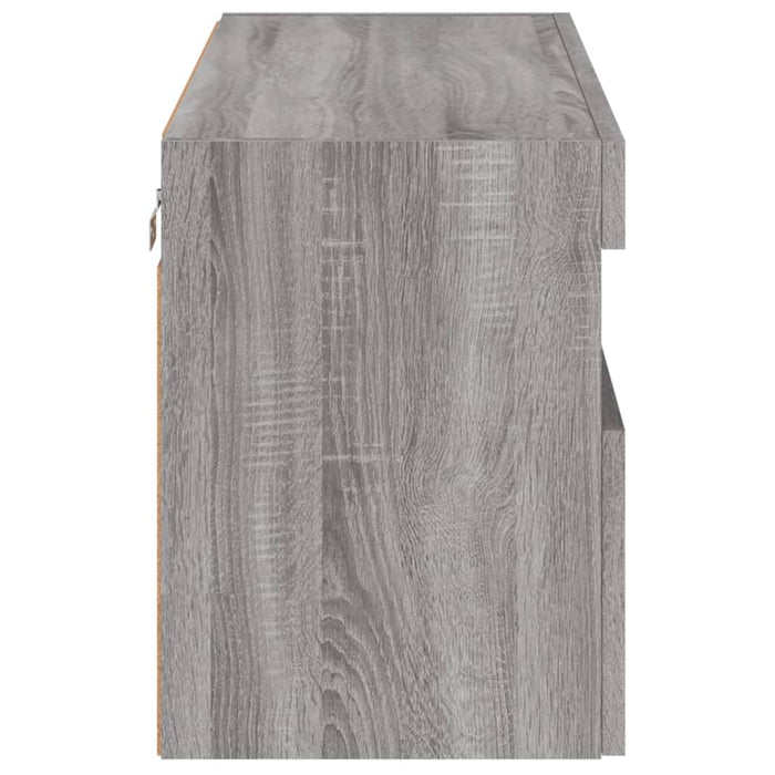 Comodă TV de perete cu lumini LED, gri sonoma, 80x30x40 cm - WALTI WALTI