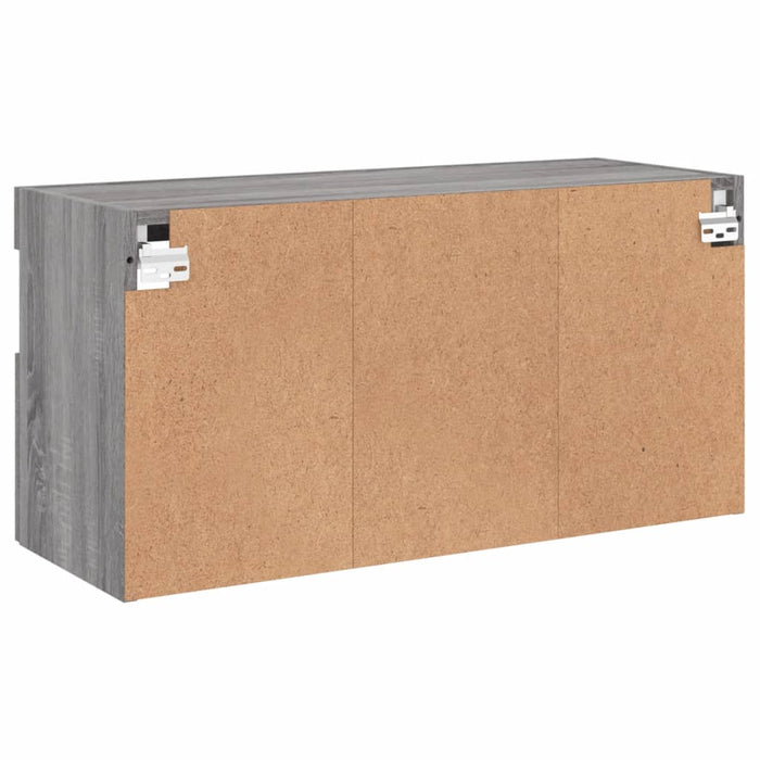 Comodă TV de perete cu lumini LED, gri sonoma, 80x30x40 cm - WALTI WALTI