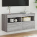 Comodă TV de perete cu lumini LED, gri sonoma, 80x30x40 cm - WALTI WALTI