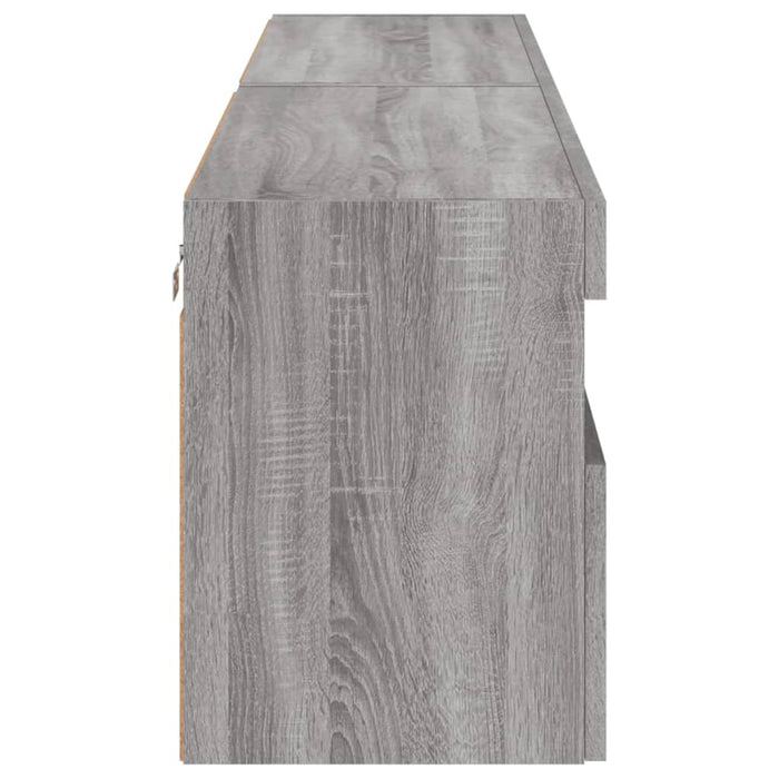 Comodă TV de perete cu LED, 2 buc, gri sonoma, 80x30x40 cm WALTI
