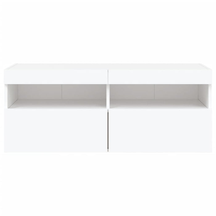 Comodă TV de perete cu lumini LED, alb, 100x30x40 cm - WALTI WALTI