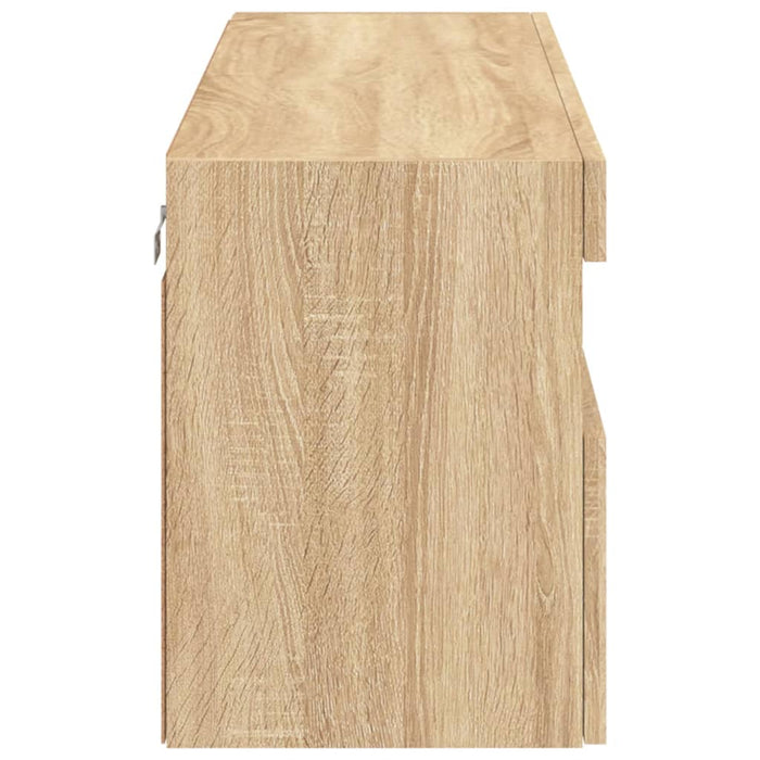 Comodă TV de perete cu lumini LED, stejar sonoma, 100x30x40 cm - WALTI WALTI