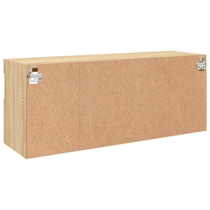 Comodă TV de perete cu lumini LED, stejar sonoma, 100x30x40 cm - WALTI WALTI