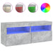 Comodă TV de perete cu lumini LED, gri beton, 100x30x40 cm - WALTI WALTI