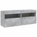 Comodă TV de perete cu lumini LED, gri beton, 100x30x40 cm - WALTI WALTI