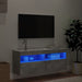 Comodă TV de perete cu lumini LED, gri beton, 100x30x40 cm - WALTI WALTI
