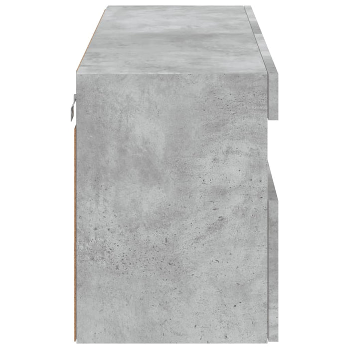 Comodă TV de perete cu lumini LED, gri beton, 100x30x40 cm - WALTI WALTI