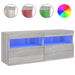 Comodă TV de perete cu lumini LED, gri sonoma, 100x30x40 cm - WALTI WALTI