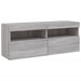Comodă TV de perete cu lumini LED, gri sonoma, 100x30x40 cm - WALTI WALTI