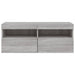 Comodă TV de perete cu lumini LED, gri sonoma, 100x30x40 cm - WALTI WALTI