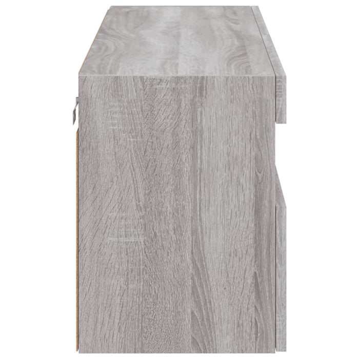 Comodă TV de perete cu lumini LED, gri sonoma, 100x30x40 cm - WALTI WALTI
