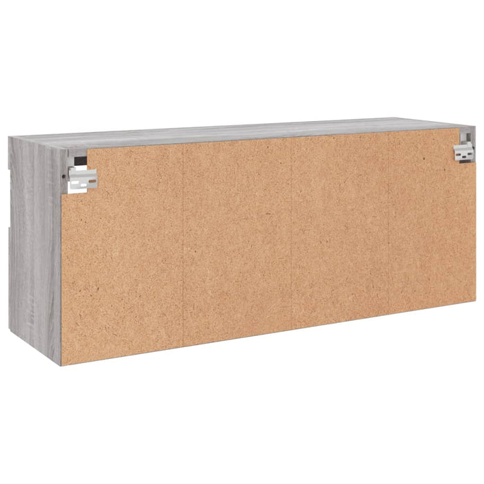 Comodă TV de perete cu lumini LED, gri sonoma, 100x30x40 cm - WALTI WALTI