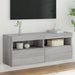 Comodă TV de perete cu lumini LED, gri sonoma, 100x30x40 cm - WALTI WALTI