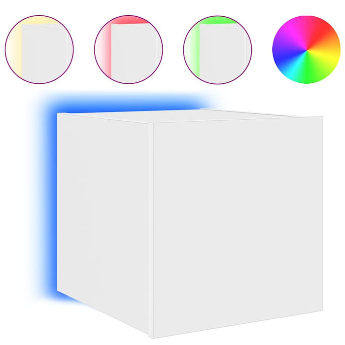 Comodă TV de perete cu lumini LED, alb, 30,5x35x30 cm - WALTI WALTI