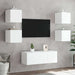 Comodă TV de perete cu lumini LED, alb, 30,5x35x30 cm - WALTI WALTI