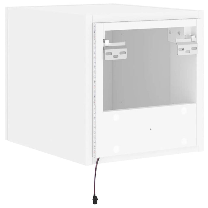 Comodă TV de perete cu lumini LED, alb, 30,5x35x30 cm - WALTI WALTI