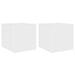 Comode TV de perete cu lumini LED, 2 buc., alb, 30,5x35x30 cm - WALTI WALTI
