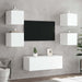 Comode TV de perete cu lumini LED, 2 buc., alb, 30,5x35x30 cm - WALTI WALTI