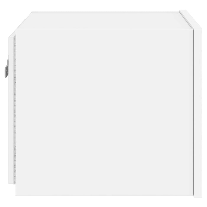 Comode TV de perete cu lumini LED, 2 buc., alb, 30,5x35x30 cm - WALTI WALTI