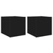 Comode TV de perete cu lumini LED, 2 buc., negru, 30,5x35x30 cm - WALTI WALTI