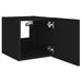 Comode TV de perete cu lumini LED, 2 buc., negru, 30,5x35x30 cm - WALTI WALTI