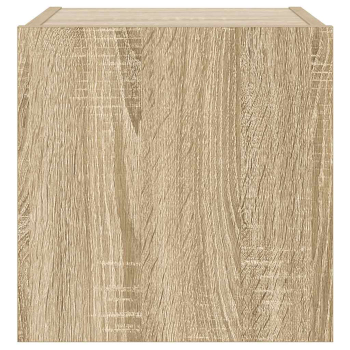 Comodă TV de perete cu lumini LED, stejar sonoma, 30,5x35x30 cm - WALTI WALTI