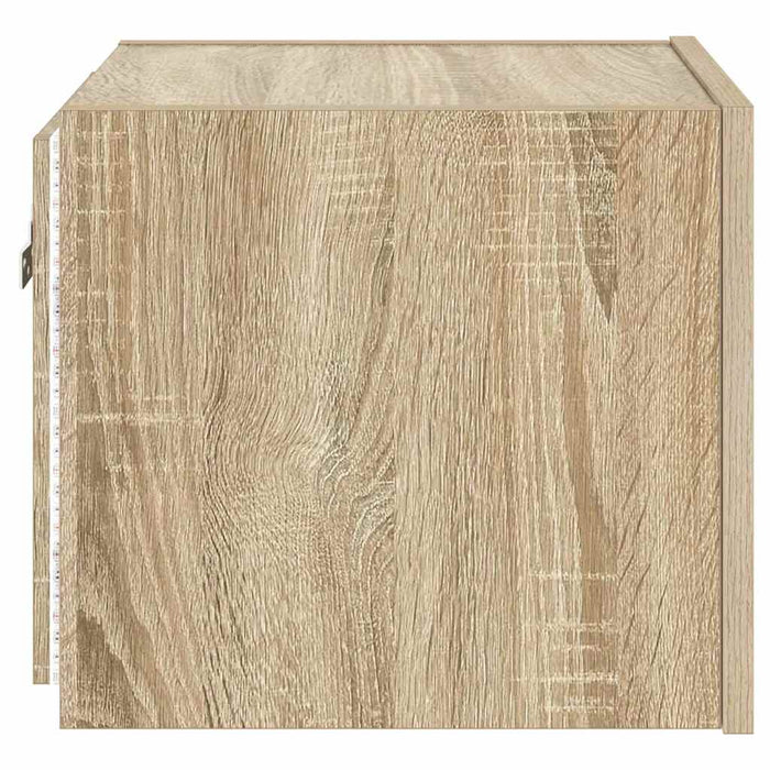 Comodă TV de perete cu lumini LED, stejar sonoma, 30,5x35x30 cm - WALTI WALTI