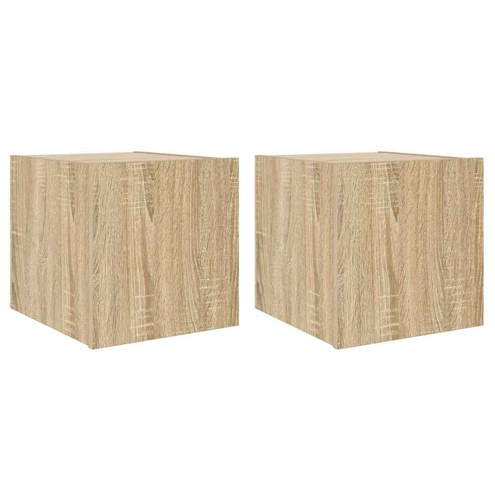 Comodă TV de perete cu LED, 2 buc. stejar sonoma, 30,5x35x30 cm - WALTI WALTI