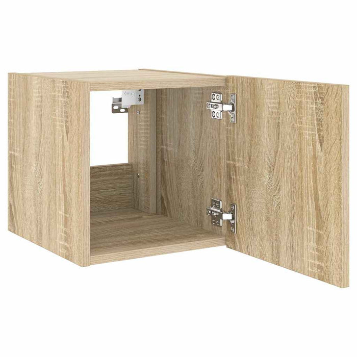 Comodă TV de perete cu LED, 2 buc. stejar sonoma, 30,5x35x30 cm - WALTI WALTI