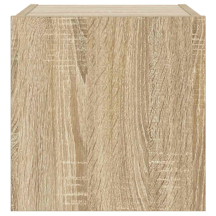 Comodă TV de perete cu LED, 2 buc. stejar sonoma, 30,5x35x30 cm - WALTI WALTI